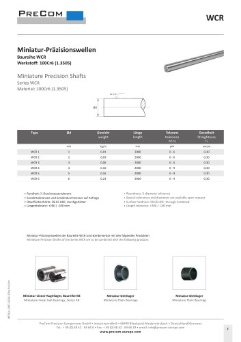 Miniature Precision Shafts, hardened