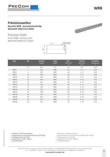 Precision shafts, stainless steel, X46Cr13 (1.4034)