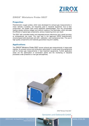 ZIROX®  Miniature Probe SS27