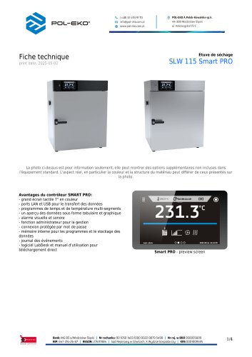 Étuve de séchage SLW 115 Smart PRO