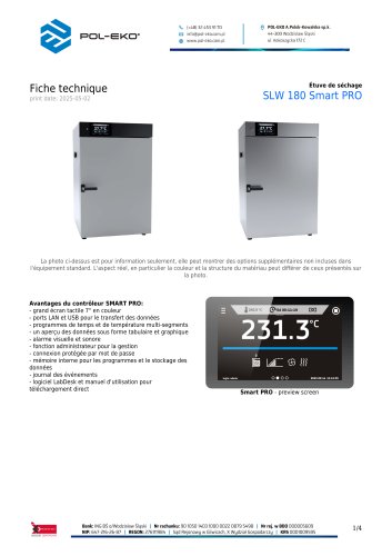 Étuve de séchage SLW 180 Smart PRO