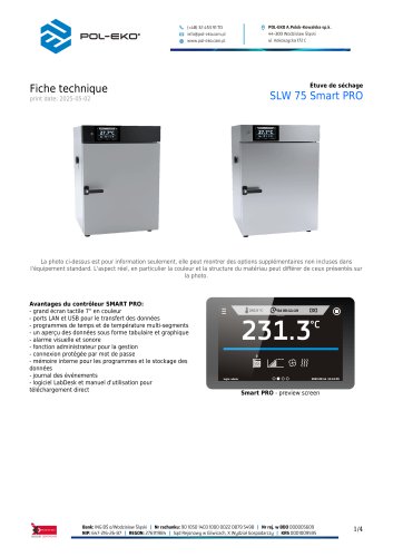 Étuve de séchage SLW 75 Smart PRO