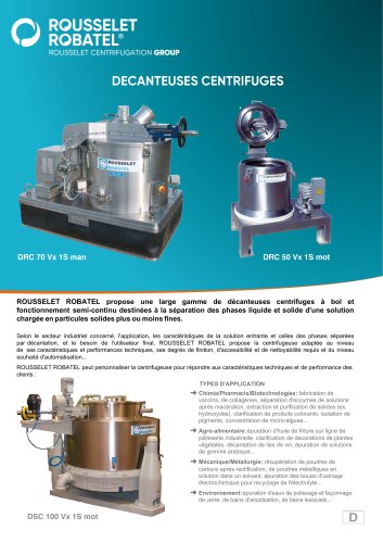 D&eacute;canteuses centrifuges  