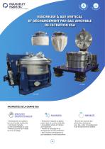 Essoreuse à axe vertical et déchargement par sac amovible de filtration KSA-1