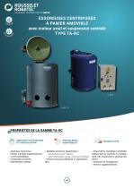 Essoreuse centrifuges à panier amovible avec moteur axial et suspension centrale type TA-KC-1