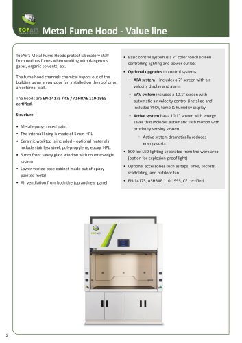 Metal Fume Hood - Value line