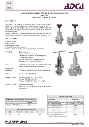 PRV30SS | DN 15 – 25