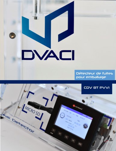 CDV BT PVVI Testeur de Fuites pour Emballages