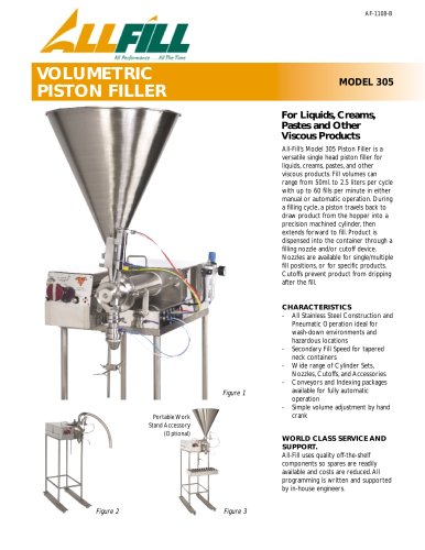 Liquid Fillers Model 305 Volumetric Piston Filler