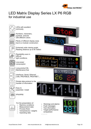 LED Matrix Display Series LX P6 RGB