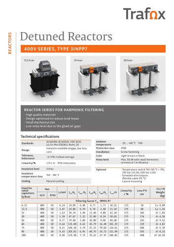 Detuned reactors, 400V, 3INPP7