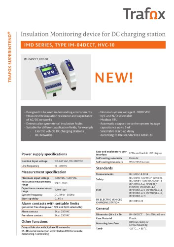 Insulation Monitoring device IM-04DCCT for DC charging station