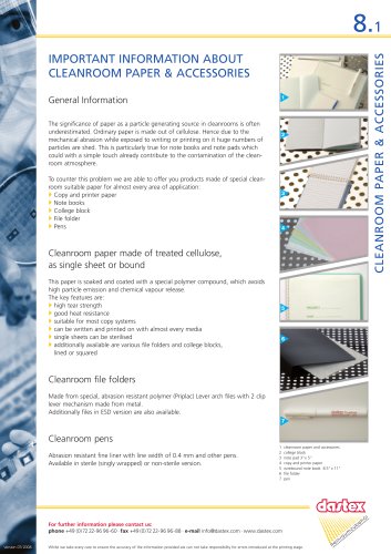 CLEANROOM PAPER & ACCESSORIES