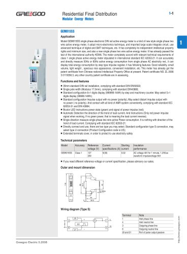 Din rail KWH meters catalogue