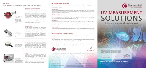 UV MEASUREMENT  SOLUTIONS