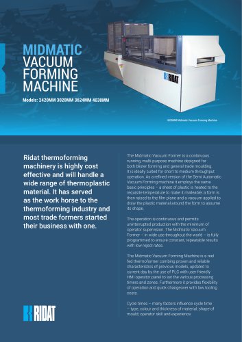 MIDMATIC VACUUM FORMING MACHINE