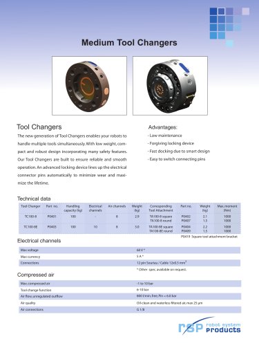 Tool Changers, up to 100 kg