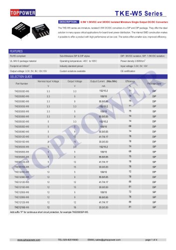 TKE-W5 series 0.5W DC-DC converter