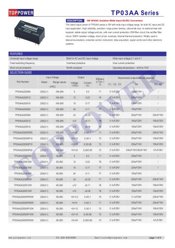 TP03AA series 3W AC-DC converter