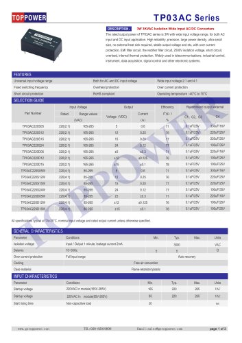 TP03AC series 3W AC-DC converter