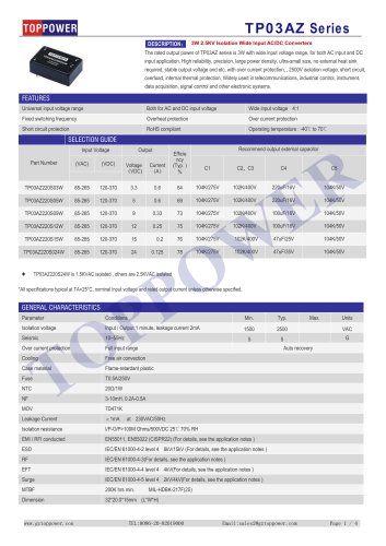 TP03AZ series 3W AC-DC converter