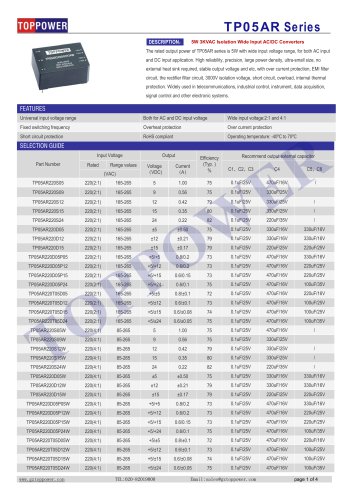 TP05AR series 5W AC-DC converter