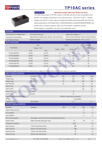 TP10AC series 10W AC/DC