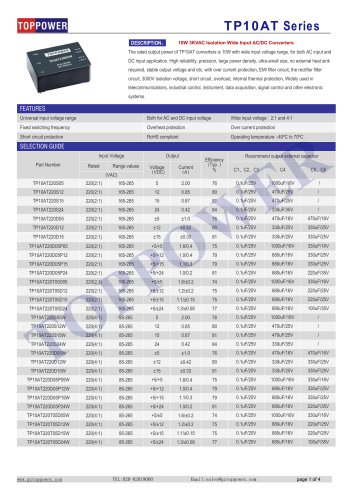 TP10AT series 10W AC/DC converter