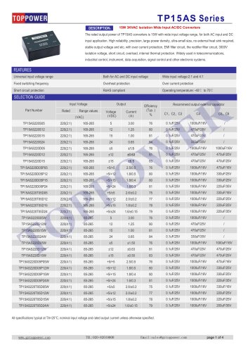 TP15AS series 15W AC/DC converter