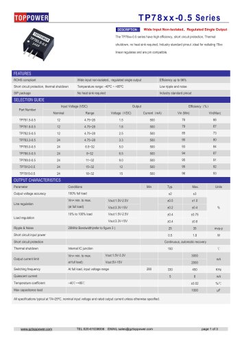 TP78xx-0.5 series non-isolated DC-DC converter 500ma