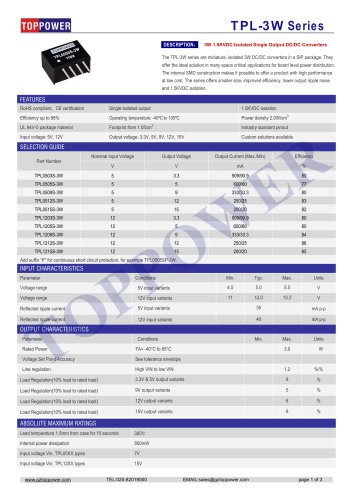 TPL-3W series 0.1W DC/DC