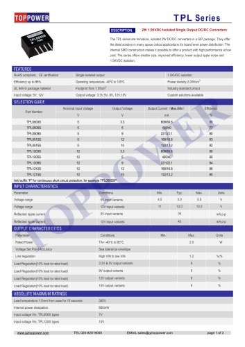 TPL series 2W DC/DC