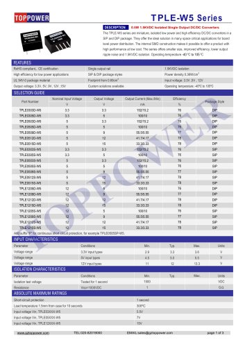 TPLE-W5 series 0.5W DC/DC