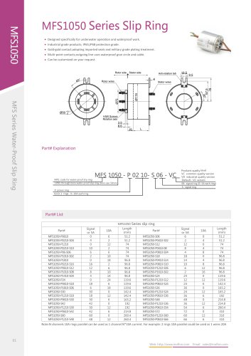 Electric slip ring MFS1050 series