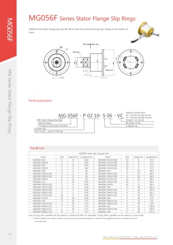 Electric slip ring MG056F series