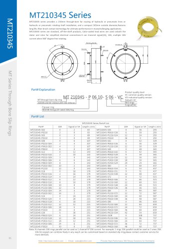 Electric slip ring MT210345 SERIES