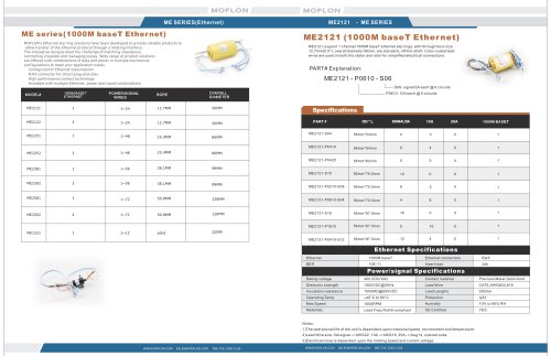 ME Series Catalog  (100M,1000M ethernet slip rings)