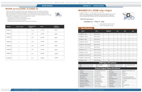 MUSB Series Catalog  (USB1.0,USB2.0 slip rings)