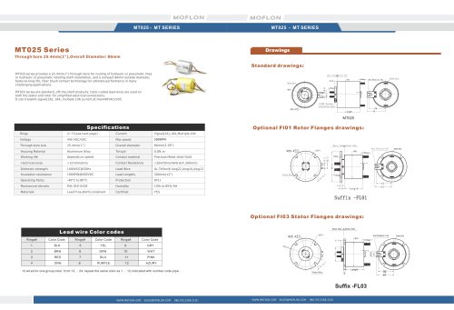 Through bore MT025 series slip rings 25.4mm,Overall Diameter: 86mm