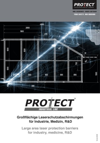 Large area laser protection barriers for industry, medicine and R&D