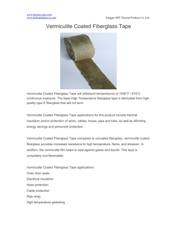 BSTFLEX heat resistant Vermiculite Coated Fiberglass Tape