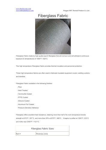 BSTFLEX high temperature fiberglass fabric