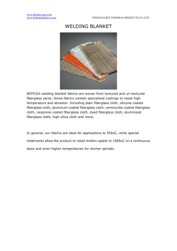 BSTFLEX silica, fiberglass, ceramic high temperature resistant welding blanket