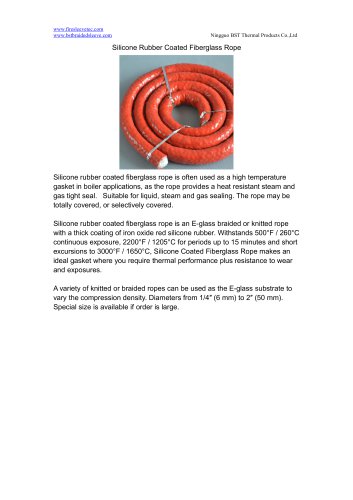 BSTFLEX Silicone rubber coated fiberglass rope