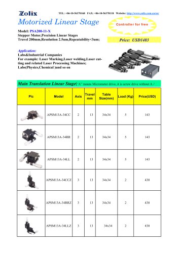 Zolix Motorized Linear Stage