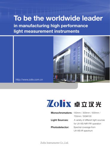 Zolix Spectroscopy Catalog