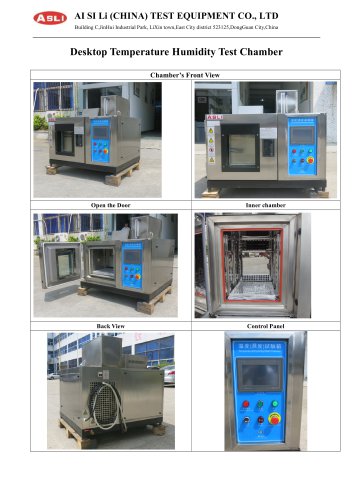 Desktop temperature and humidity test chamber detail