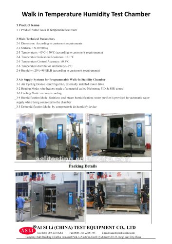 humidity and temperature test chamber / environmental / walk-in / with constant temperature and humidity control THR-Volume