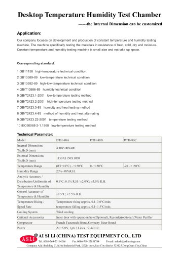 humidity test cabinet / climatic / humidity and temperature / alternating  DTH-80-A