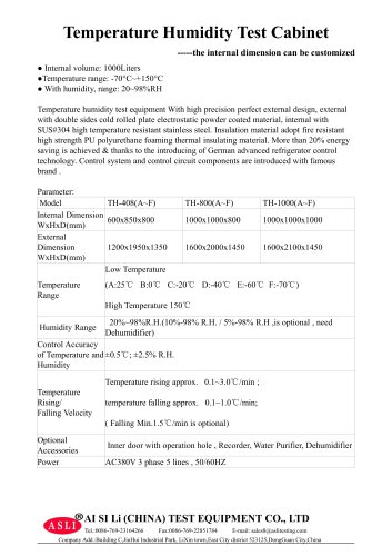 humidity test cabinet / climatic / humidity and temperature / temperature  TH-1000-F